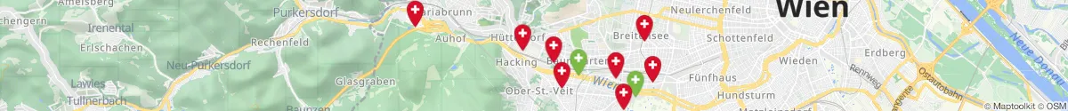 Kartenansicht für Apotheken-Notdienste in der Nähe von 1140 - Penzing (Wien)